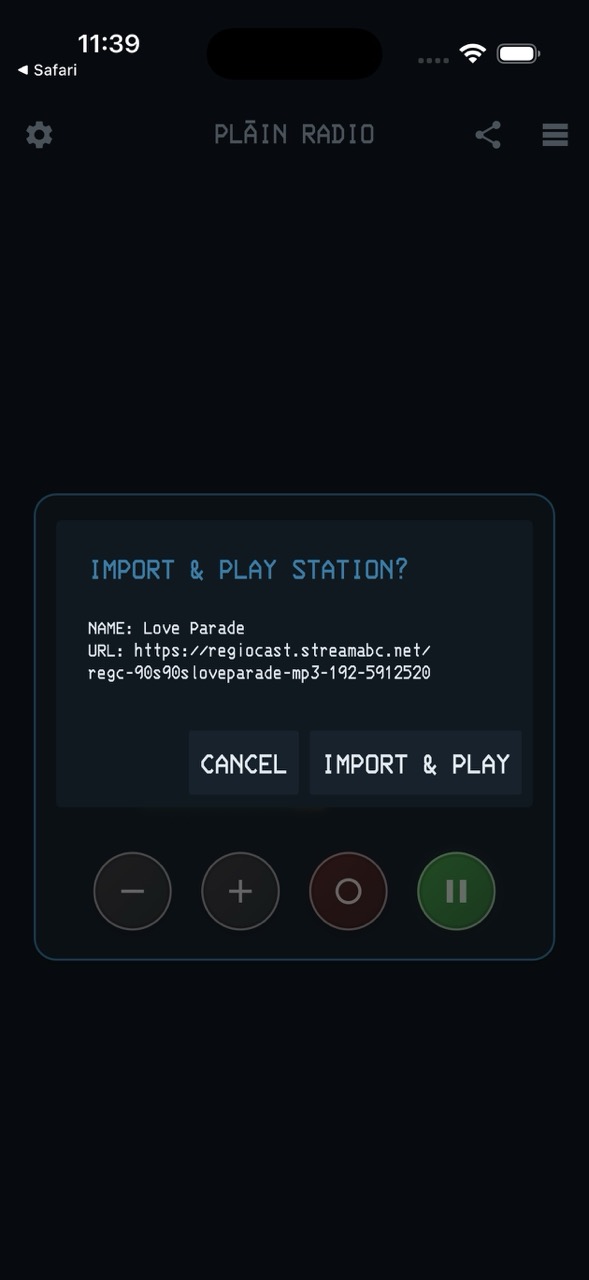 PLAIN Radio screenshot 2